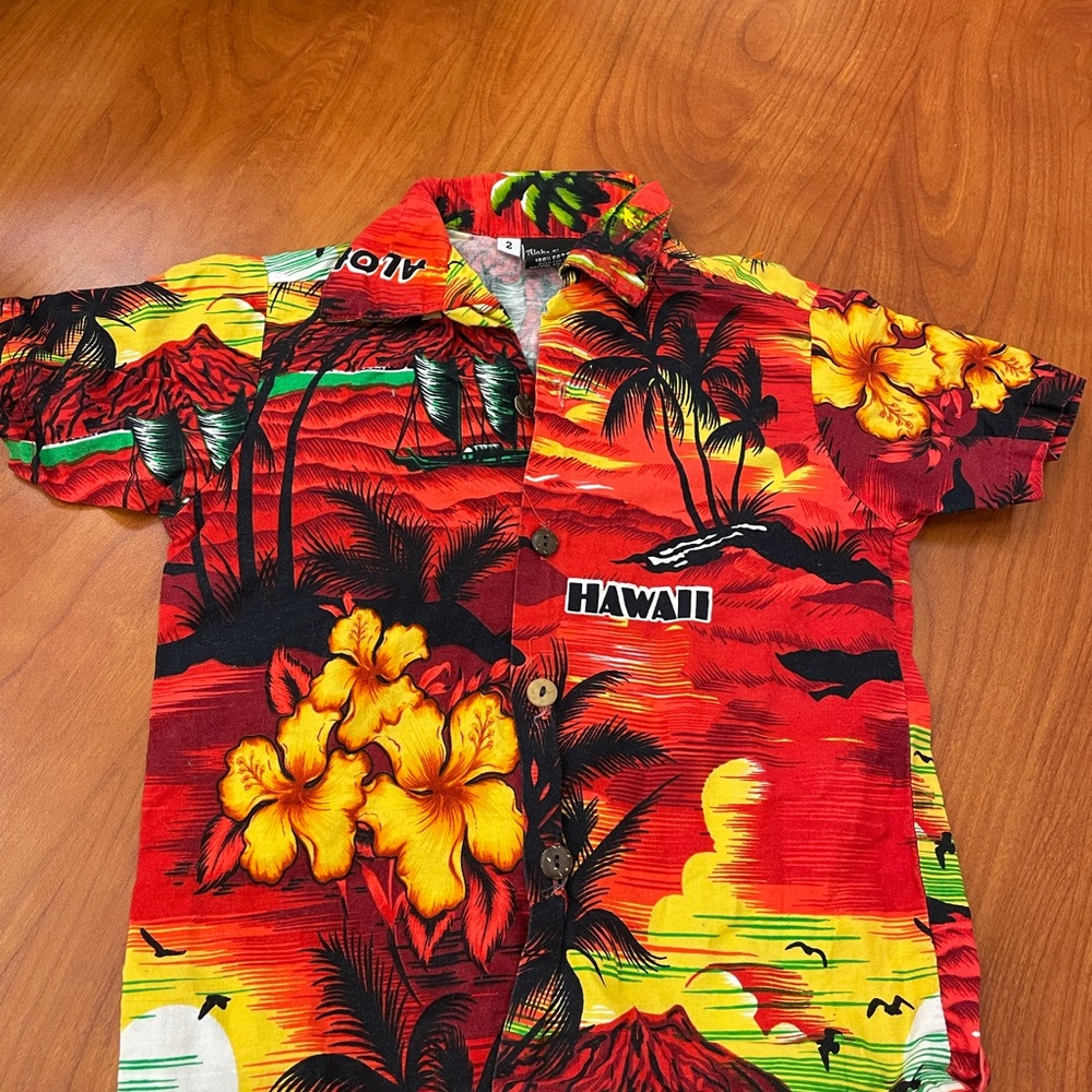 Sunset Hawaiian red shirt